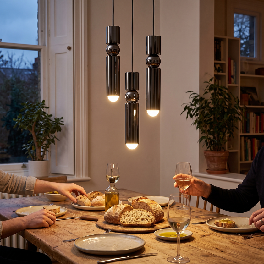 Metal Cylinder Orbit Cluster Pendant Light