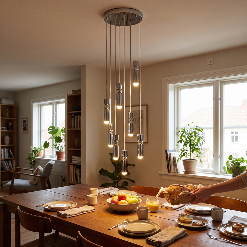 Metal Cylinder Orbit Cluster Pendant Light