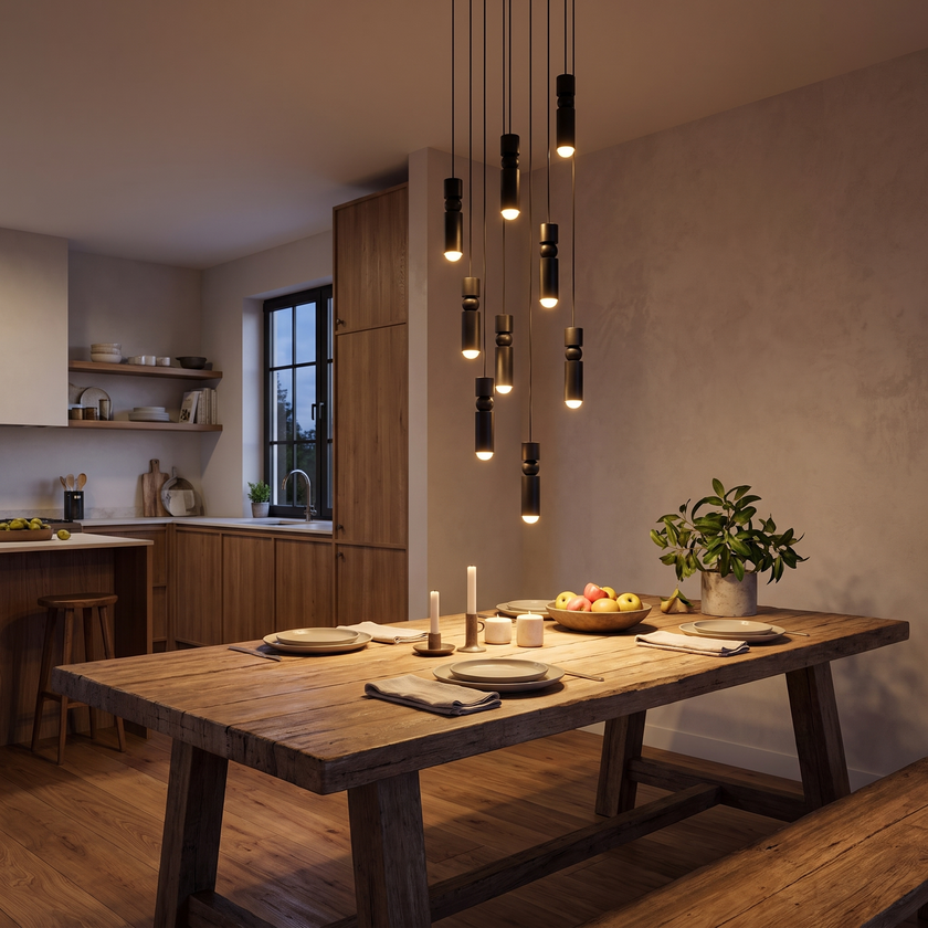 Metal Cylinder Orbit Cluster Pendant Light