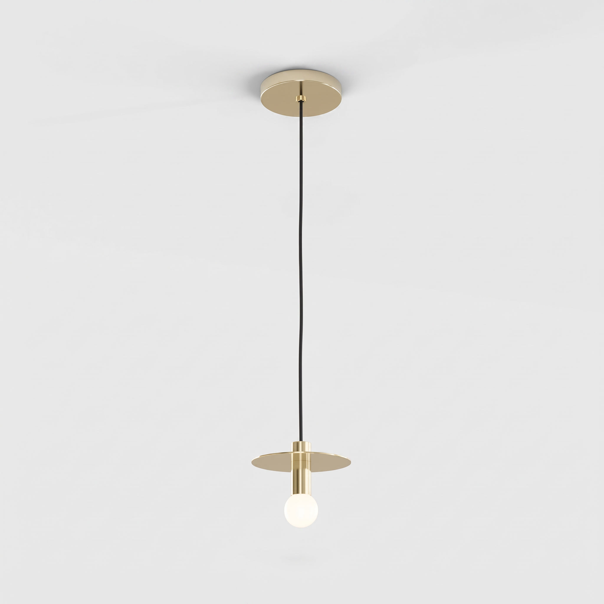 Brass Disc Dome Pendant Light