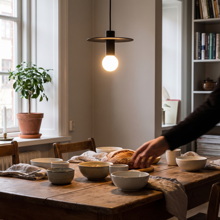 Brass Disc Dome Pendant Light