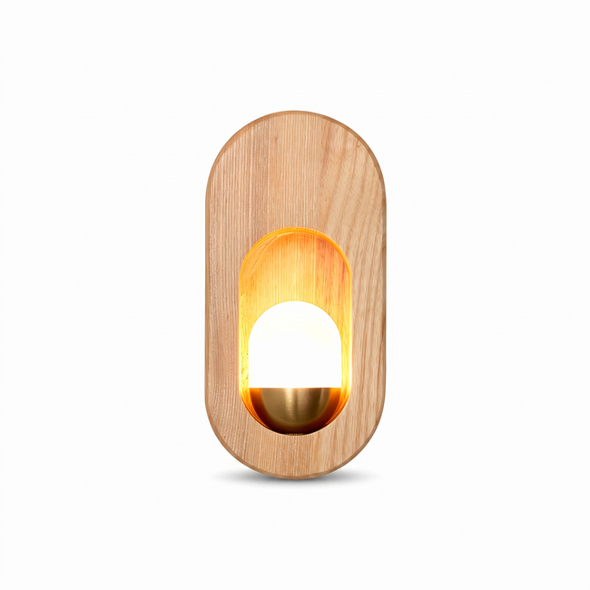 Ash Wood Egg Shade Wall Sconce