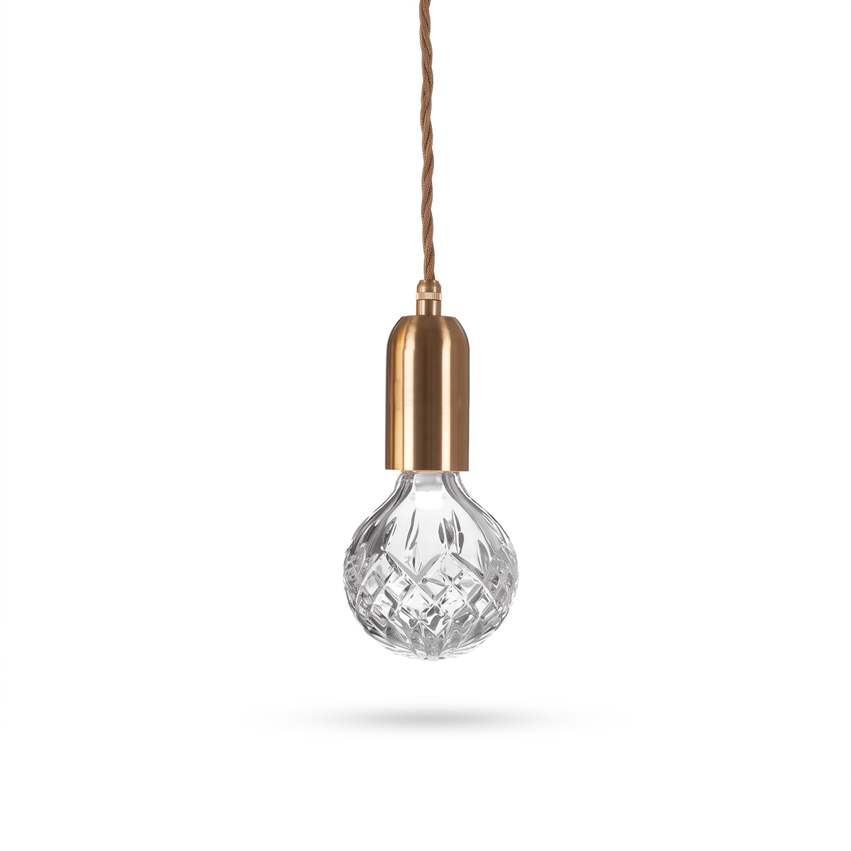 Cut Crystal Brass Bulb Pendant Light