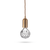 Cut Crystal Brass Bulb Pendant Light