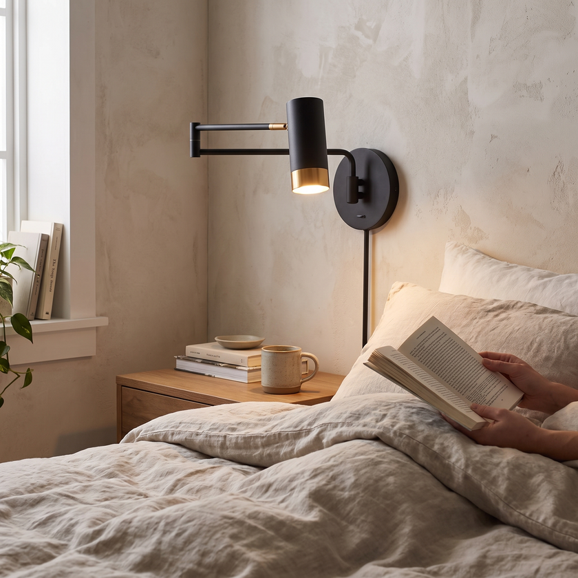 Metal Folding Twin-Arm Wall Lamp