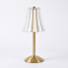 Gold Metal Faceted Cordless Table Lamp