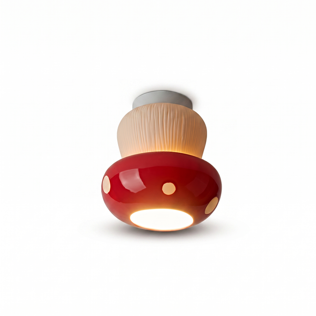 Ceramic Toadstool Flush Mount Light