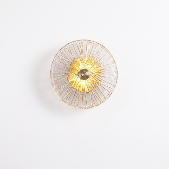 Amber Glass Lotus Leaf Wall Sconce