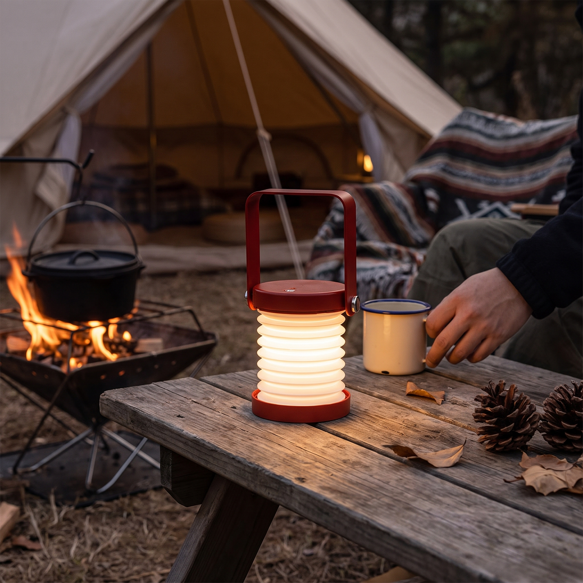 Stacked Disc Portable Lantern Table Lamp