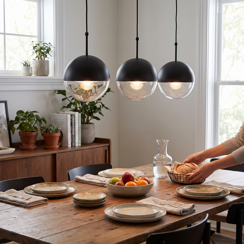 Glass Orb Cascade Chandelier
