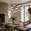 Glass Orb Cascade Chandelier