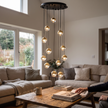 Glass Orb Cascade Chandelier