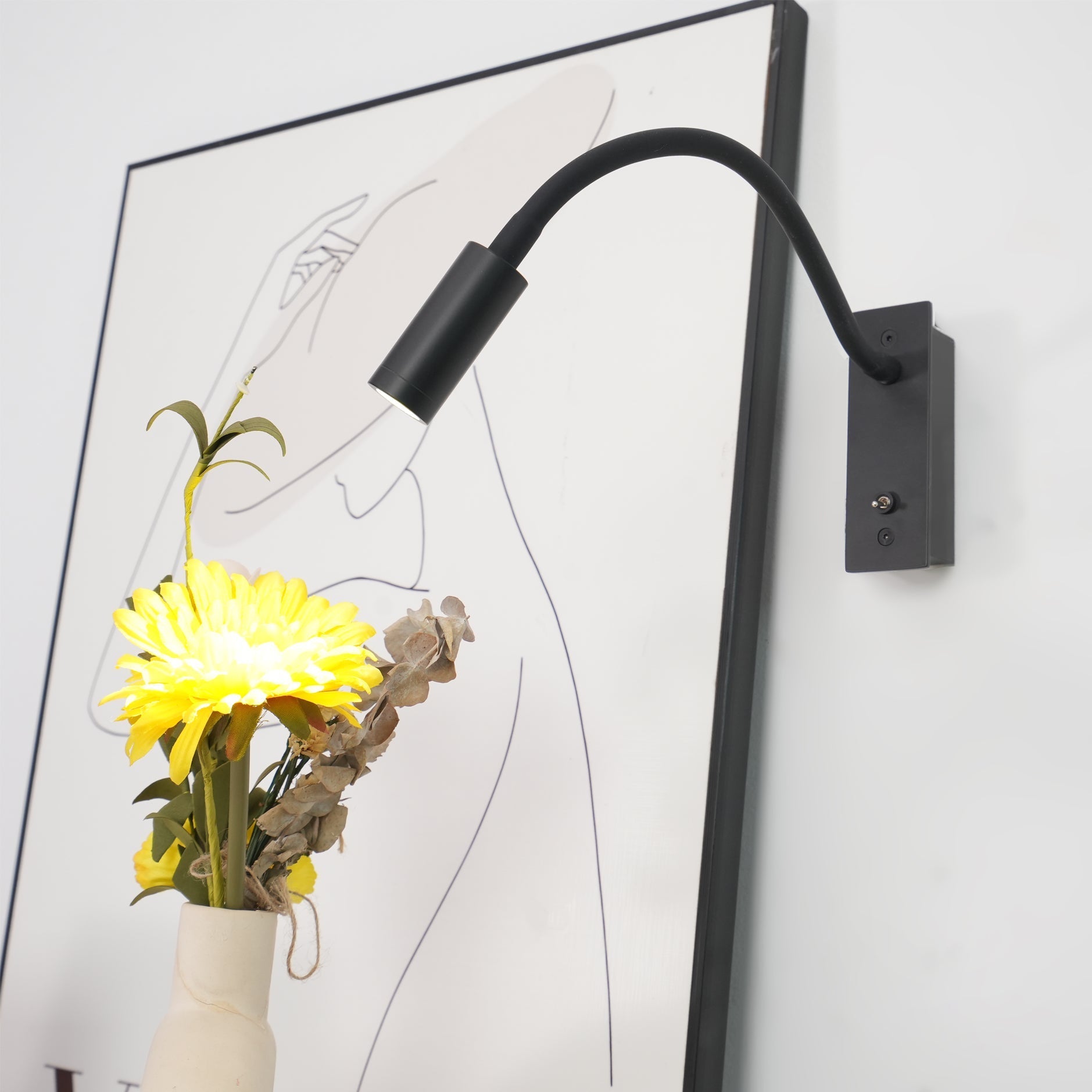 Modern Adjustable Gooseneck LED Reading Wall Sconce