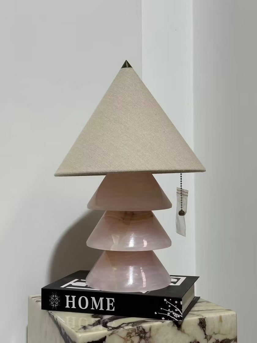 Calvrane Marble Pyramid Table Lamp