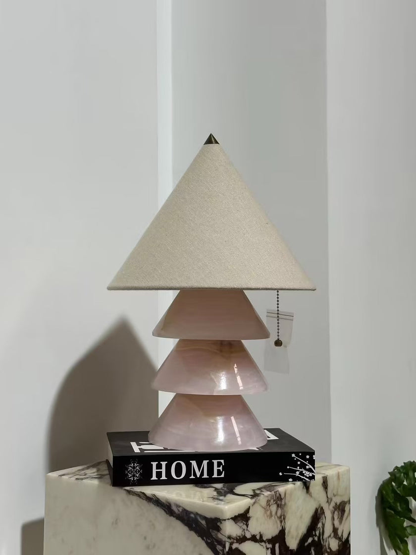 Calvrane Marble Pyramid Table Lamp