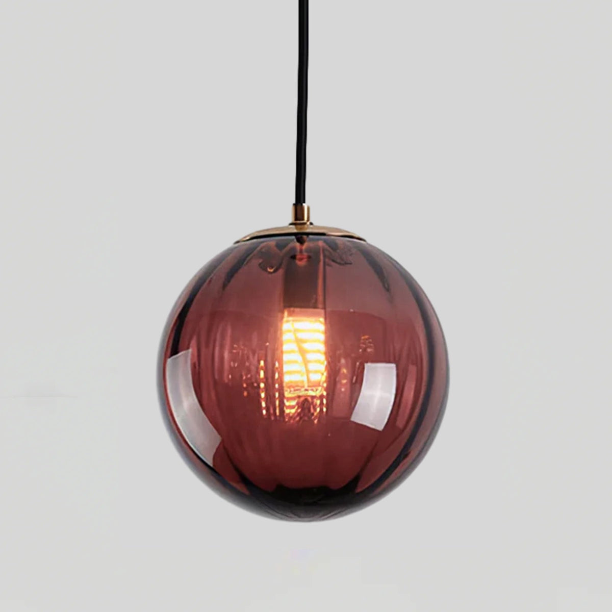 Blown Glass Globe Monk-Cap Pendant