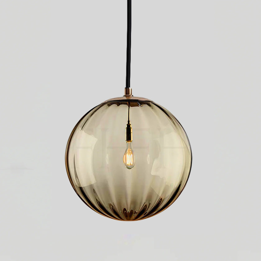 Blown Glass Globe Monk-Cap Pendant