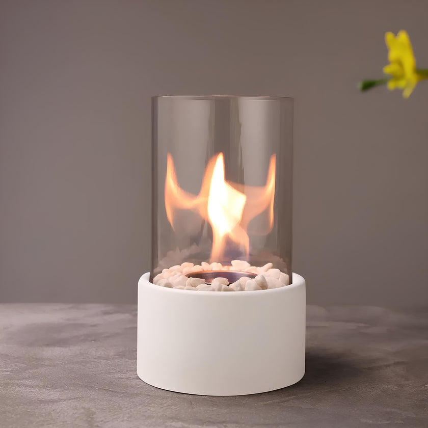 Modern Glass Cylinder Ethanol Oil Lamp