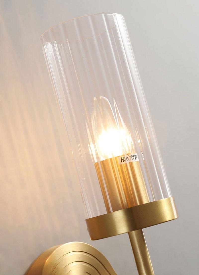 Brass Glass Candlestick Wall Sconce
