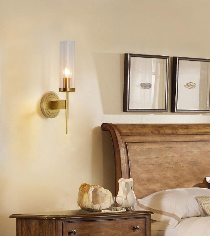 Brass Glass Candlestick Wall Sconce