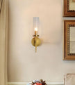 Brass Glass Candlestick Wall Sconce
