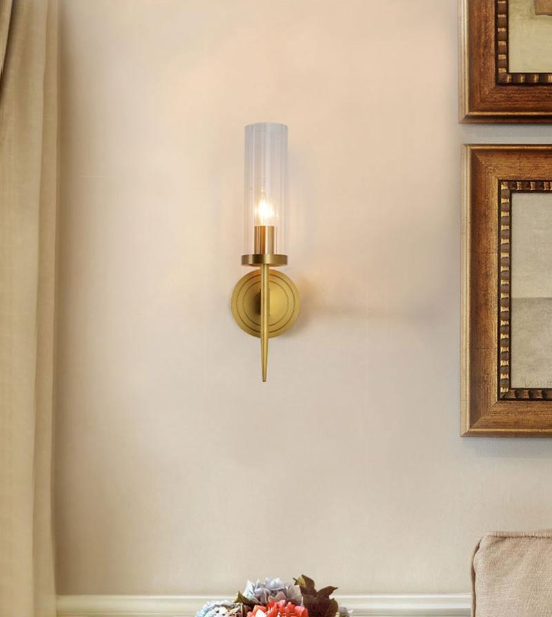 Brass Glass Candlestick Wall Sconce