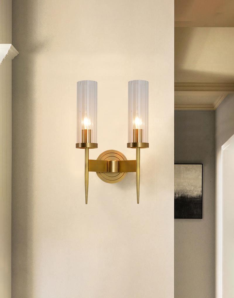 Brass Glass Candlestick Wall Sconce