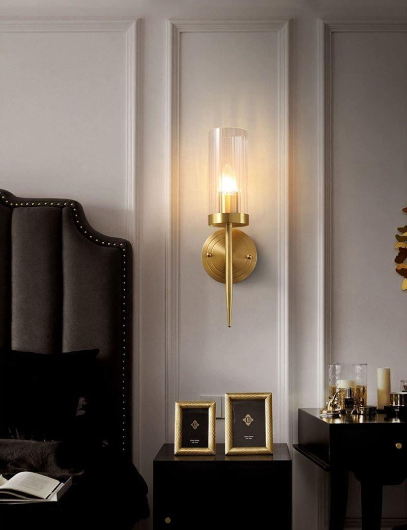 Brass Glass Candlestick Wall Sconce