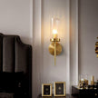 Brass Glass Candlestick Wall Sconce