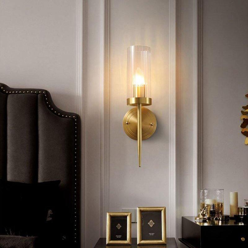 Brass Glass Candlestick Wall Sconce