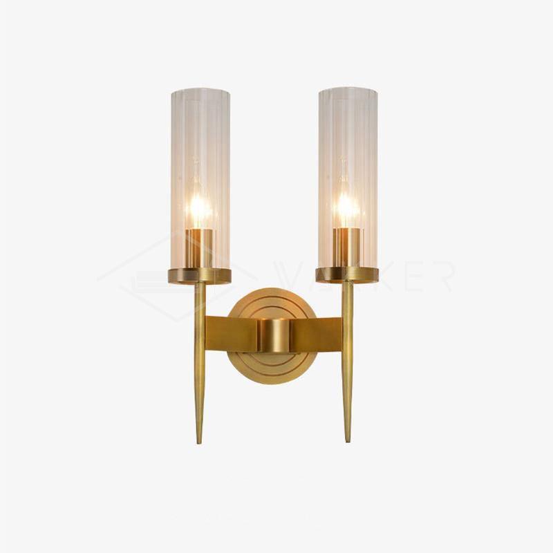 Brass Glass Candlestick Wall Sconce
