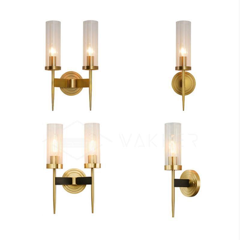 Brass Glass Candlestick Wall Sconce