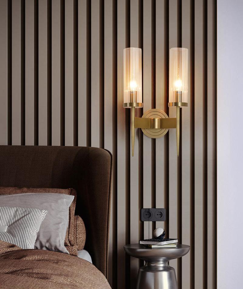 Brass Glass Candlestick Wall Sconce