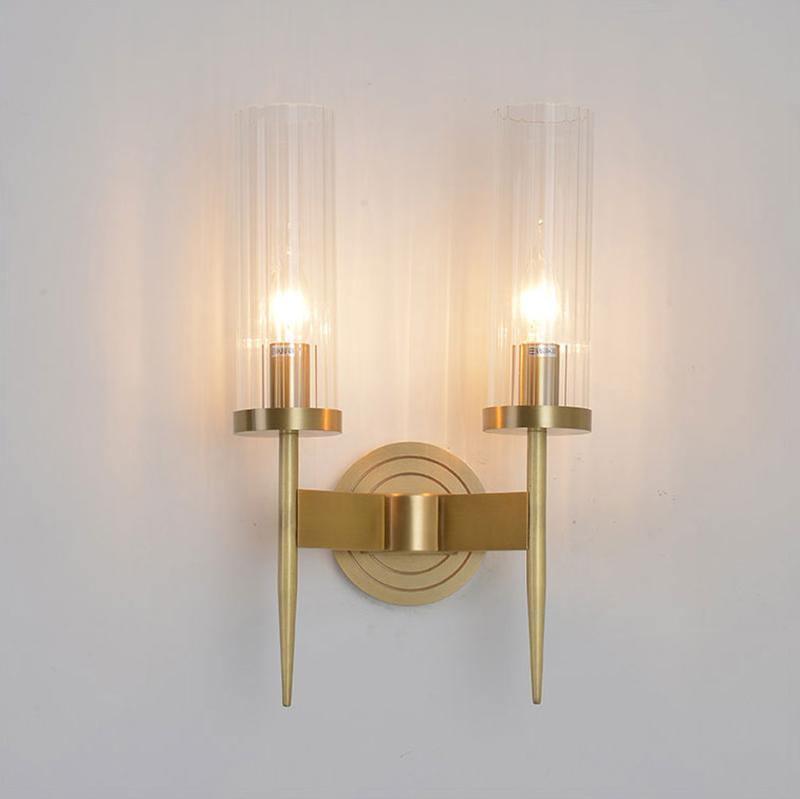 Brass Glass Candlestick Wall Sconce