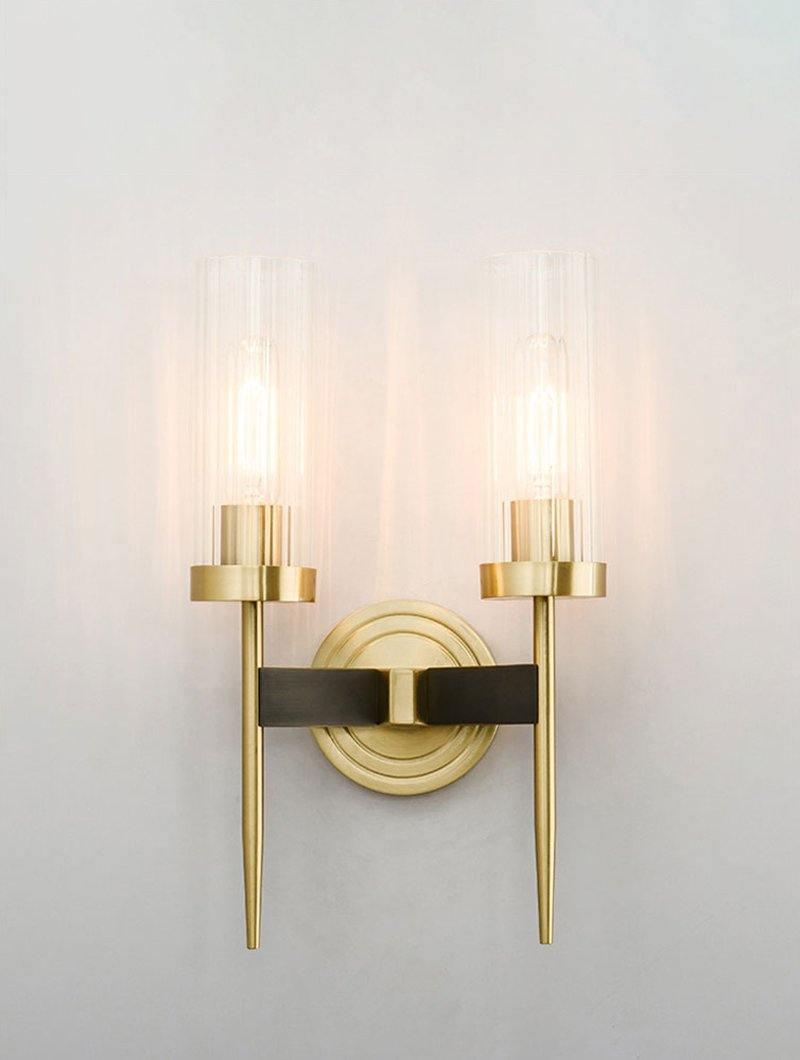 Brass Glass Candlestick Wall Sconce
