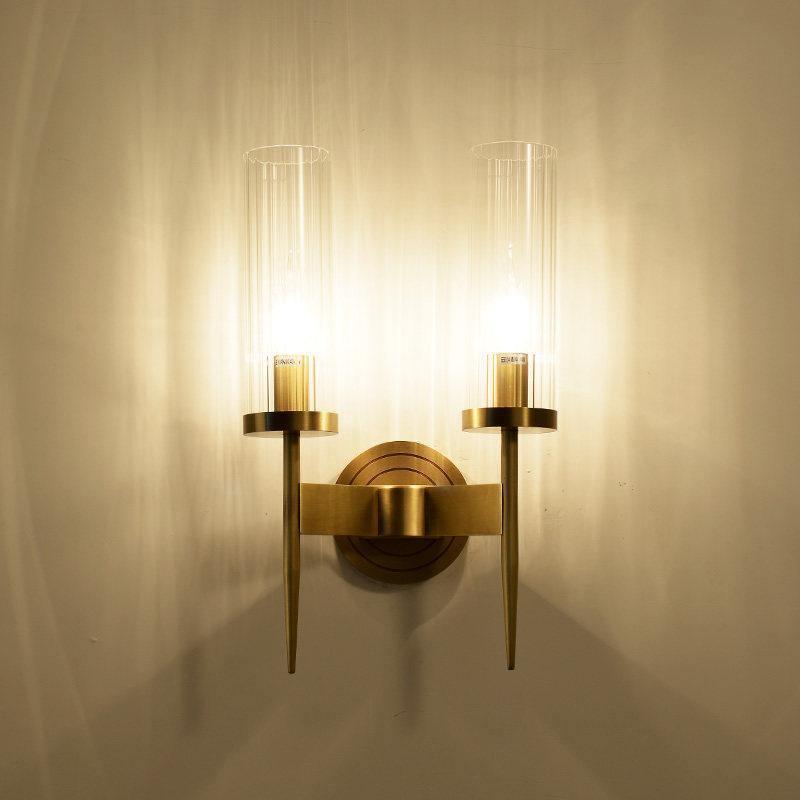 Brass Glass Candlestick Wall Sconce