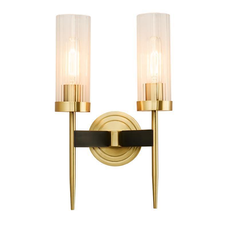 Brass Glass Candlestick Wall Sconce