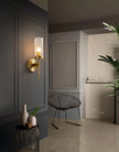 Brass Glass Candlestick Wall Sconce