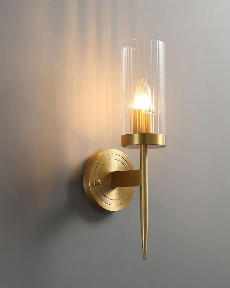 Brass Glass Candlestick Wall Sconce