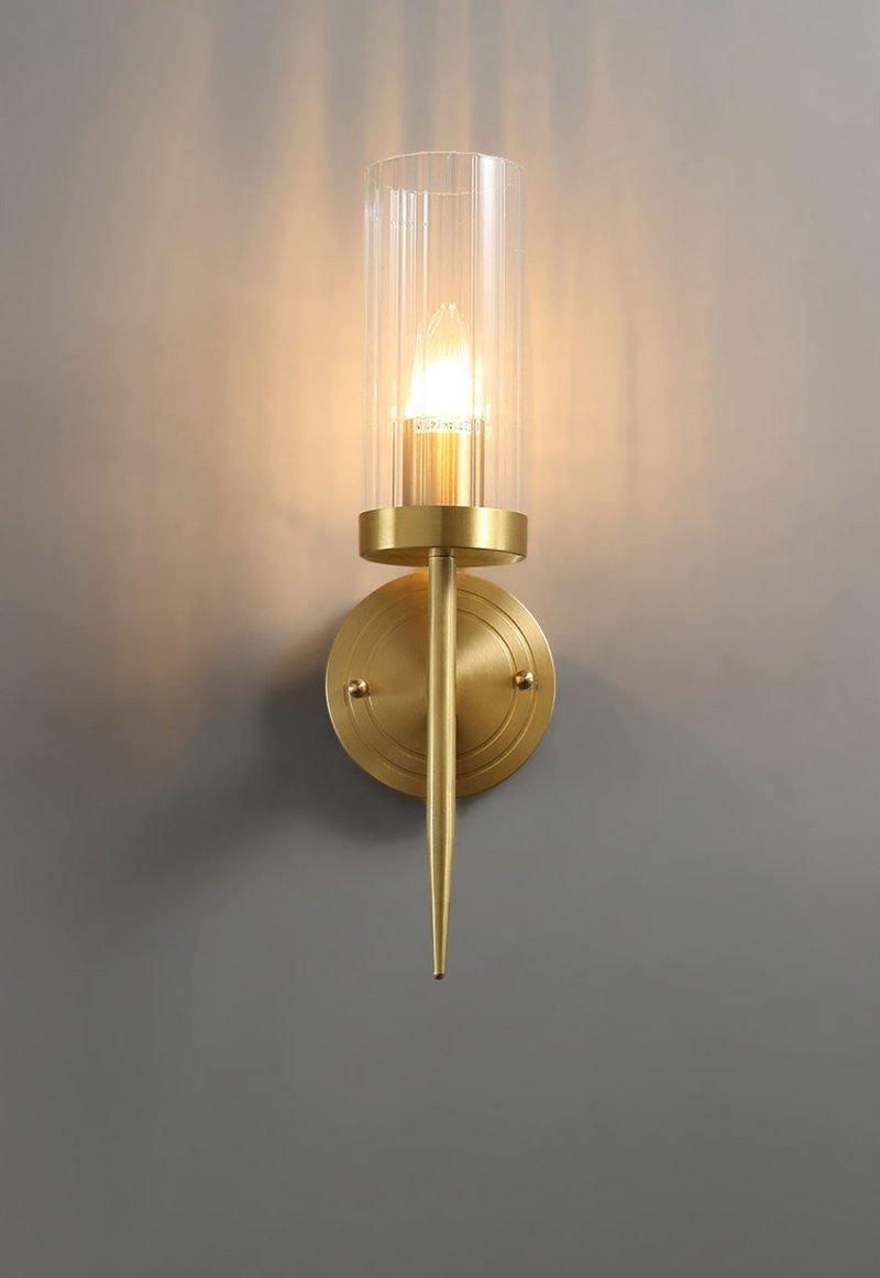 Brass Glass Candlestick Wall Sconce